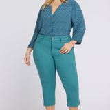 Chloe Capri Jeans In Plus Size - Harbor Blue