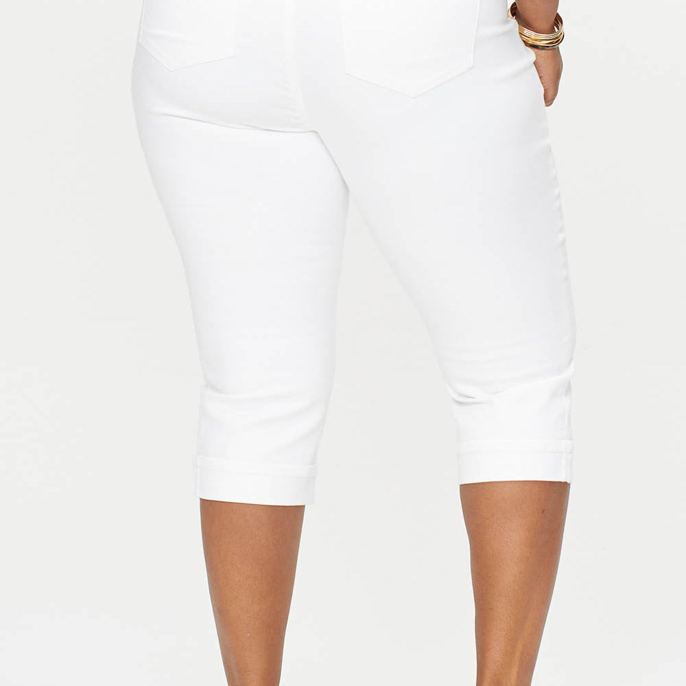 Marilyn Straight Crop Jeans In Plus Size - Optic White