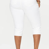 Marilyn Straight Crop Jeans In Plus Size - Optic White