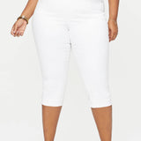 Marilyn Straight Crop Jeans In Plus Size - Optic White
