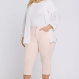 Marilyn Straight Crop Jeans In Plus Size - Pink Dogwood