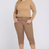 Marilyn Straight Crop Jeans In Plus Size - Toasted Coconut