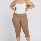 Marilyn Straight Crop Jeans In Plus Size - Toasted Coconut