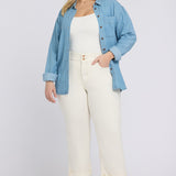 Bailey Relaxed Straight Crop Jeans In Plus Size - Vintage White