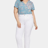 Marilyn Straight Ankle Jeans In Plus Size - Optic White
