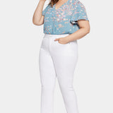 Marilyn Straight Ankle Jeans In Plus Size - Optic White