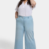Mona Wide Leg Trouser Ankle Jeans In Plus Size - Clear Waters