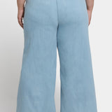 Mona Wide Leg Trouser Ankle Jeans In Plus Size - Clear Waters