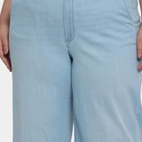 Mona Wide Leg Trouser Ankle Jeans In Plus Size - Clear Waters