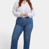 Relaxed Piper Crop Jeans In Plus Size - Costa Brava