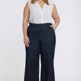 Mia Palazzo Jeans In Plus Size - Rinse