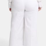 Mona Wide Leg Trouser Ankle Jeans In Plus Size - Optic White