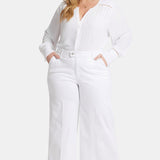 Mona Wide Leg Trouser Ankle Jeans In Plus Size - Optic White
