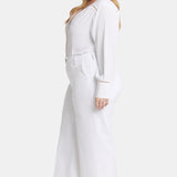 Mona Wide Leg Trouser Ankle Jeans In Plus Size - Optic White