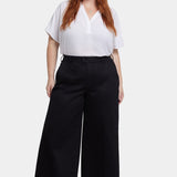 Mona Wide Leg Trouser Ankle Jeans In Plus Size - Black