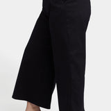 Mona Wide Leg Trouser Ankle Jeans In Plus Size - Black