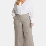 Mona Wide Leg Trouser Ankle Jeans In Plus Size - Boardwalk Stripe