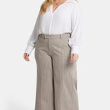 Mona Wide Leg Trouser Ankle Jeans In Plus Size - Boardwalk Stripe
