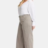 Mona Wide Leg Trouser Ankle Jeans In Plus Size - Boardwalk Stripe