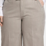 Mona Wide Leg Trouser Ankle Jeans In Plus Size - Boardwalk Stripe
