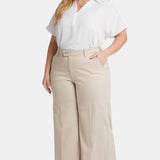 Mona Wide Leg Trouser Ankle Jeans In Plus Size - Feather