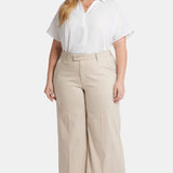 Mona Wide Leg Trouser Ankle Jeans In Plus Size - Feather