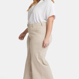 Mona Wide Leg Trouser Ankle Jeans In Plus Size - Feather