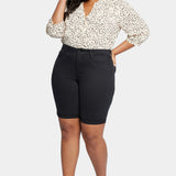 Briella 11 Inch Denim Shorts In Plus Size - Black