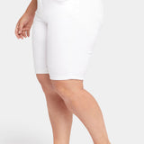 Briella 11 Inch Denim Shorts In Plus Size - Optic White