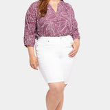 Briella 11 Inch Denim Shorts In Plus Size - Optic White