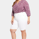 Briella 11 Inch Denim Shorts In Plus Size - Optic White