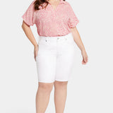 Briella 11 Inch Denim Shorts In Plus Size - Optic White