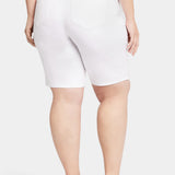 Briella 11 Inch Denim Shorts In Plus Size - Optic White