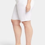 Briella 11 Inch Denim Shorts In Plus Size - Optic White