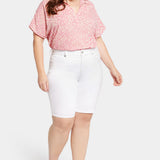 Briella 11 Inch Denim Shorts In Plus Size - Optic White
