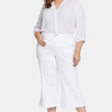 Patchie Wide Leg Capri Jeans In Plus Size - Optic White