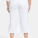 Patchie Wide Leg Capri Jeans In Plus Size - Optic White