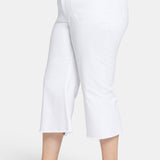 Patchie Wide Leg Capri Jeans In Plus Size - Optic White