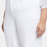 Patchie Wide Leg Capri Jeans In Plus Size - Optic White