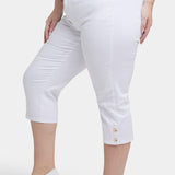 Marilyn Straight Crop Jeans In Plus Size - Optic White