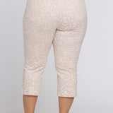 Marilyn Straight Crop Jeans In Plus Size - Snow Leopard