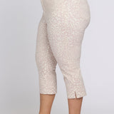 Marilyn Straight Crop Jeans In Plus Size - Snow Leopard