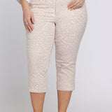 Marilyn Straight Crop Jeans In Plus Size - Snow Leopard