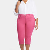 Waist-Match™ Slim Straight Crop Jeans In Plus Size - Raspberry Pink