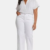 Teresa Wide Leg Ankle Jeans in Plus Size - Optic White