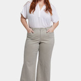 Teresa Wide Leg Ankle Jeans In Plus Size - Hidden Lodge Stripe