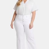 Teresa Wide Leg Ankle Jeans In Plus Size - Optic White