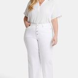 Teresa Wide Leg Ankle Jeans In Plus Size - Optic White