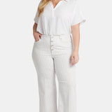 Teresa Wide Leg Ankle Jeans In Plus Size - Beach Cruise Stripe