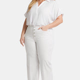 Teresa Wide Leg Ankle Jeans In Plus Size - Beach Cruise Stripe